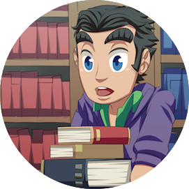Teenager carrying books with a shocked look on his face